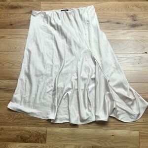 Express ivory silky midi skirt size XL